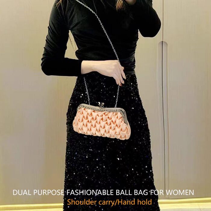 Клатч жіночий вечірній, сумка-плаття для нареченої на весілля, сумка через плече, елегантний модний гаманець, зі знімним ланцюжком (Абрикосовий)