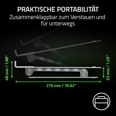 Підставка для ноутбука Razer - Регульована алюмінієва підставка для ноутбуків до 18 дюймів (регулювання висоти та нахилу, міцна конструкція, вентильований дизайн) Mercury - Біла