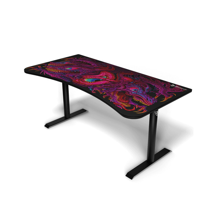 Надширокий вигнутий ігровий та офісний стіл Arozzi Arena з водовідштовхувальним килимком на всю поверхню, вирізами для організації кабелів та сіткою (Crawling Chaos)