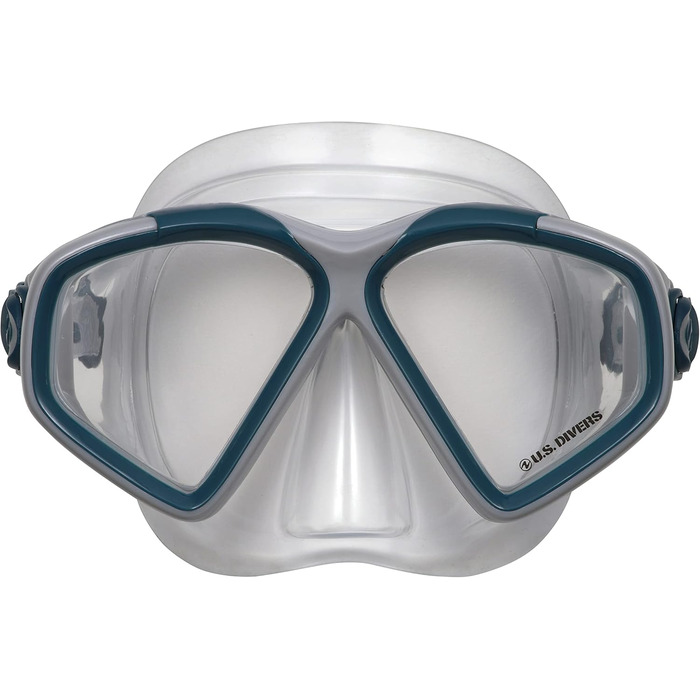 Набір US.Divers Cozumel - Спорядження для дайвінгу, маска, ласти та трубка для дорослих із захистом від ультрафіолету, лінзами, що запобігають запотіванню та протіканню, трубка, унісекс, силіконова маска, регульовані ласти L СІРИЙ ТЕМНО-СИНІЙ