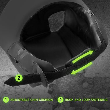 Боксерський шолом Mytra Fusion з регульованим ремінцем, підходить для MMA, муай-тай, спарингу, бойових мистецтв, карате, розмір L, чорний