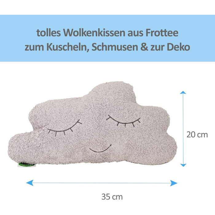 Кузня дитяча подушка хмара з милим обличчям хмаринки декоративна подушка 100 високоякісна бавовна сертифікована Oeko-Tex з наповню