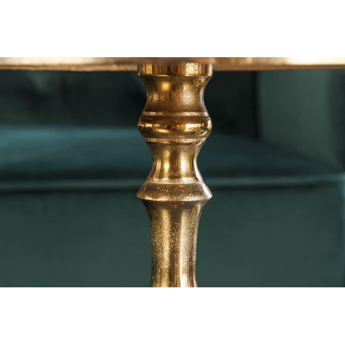 Бароковий журнальний столик Savoy 55 см, золотистий металевий штатив, круглий, вінтажний