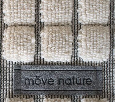 Килимок для ванної mve Eden з картатим візерунком, 60 x 100 см, виготовлений зі 100 бавовни, натуральний / чорний, натуральний одинарний