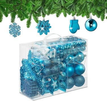 Різдвяні кульки набір із 100 шт бірюзовий Relaxdays
