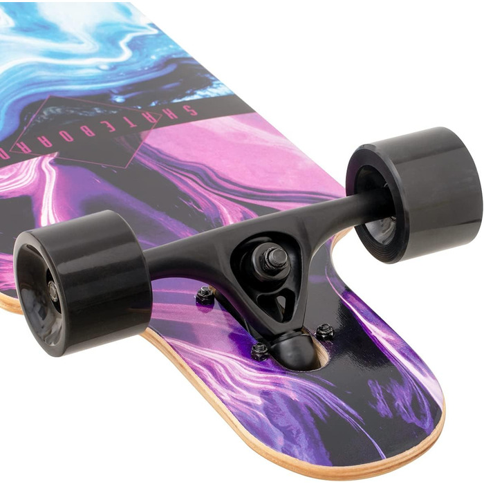 Лонгборд Blue Purple Girl 40" 8-шаровий кленовий скейтборд синій фіолетовий повний комплект з T-tool PU колеса лонгборди для дівчат дорослих юних початківців drop-through cruiser фрірайд дівчачий дизайн оригінал 2025
