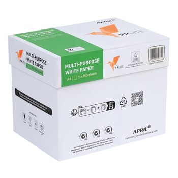 Звичайний папір для принтера DIN A4 2500 аркушів (5 x 500 аркушів) Білий універсальний офісний папір для копіювання Ідеально підходить для офісу та дому (1 коробка 2500 аркушів)