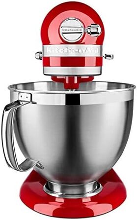 Кухонна машина KitchenAid Artisan з відкидним змішувачем міксер для тіста з 2 чашами та 3 аксесуарами з нержавіючої сталі, 4.8 л, колір Empire Red