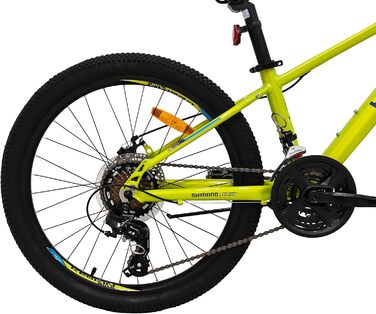 Дитячий гірський велосипед Keskin HT MTB1 24&39 21 швидкість, пневматичні шини 2.35&quot, дискові гальма, алюмінієва рама, неоново-зелений