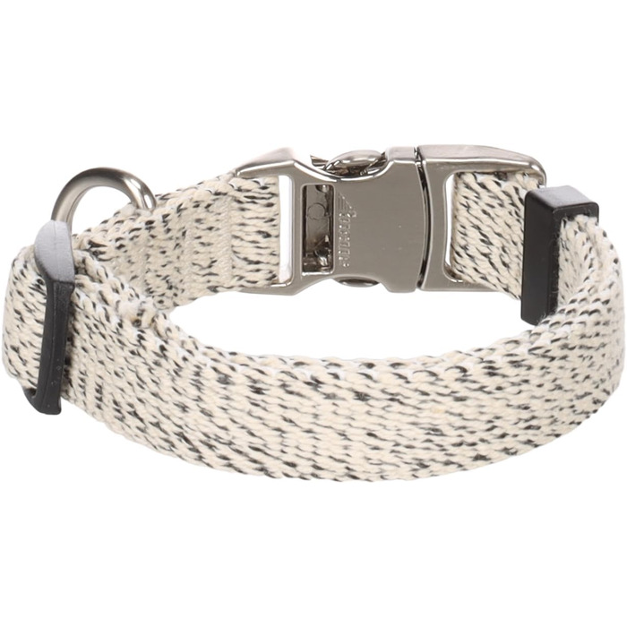Нашийник для собаки Flamingo Lago білий/чорний XS 20-35см 15мм - Регульований, з хромованою кліпсою та кільцем для повідця Lago XS