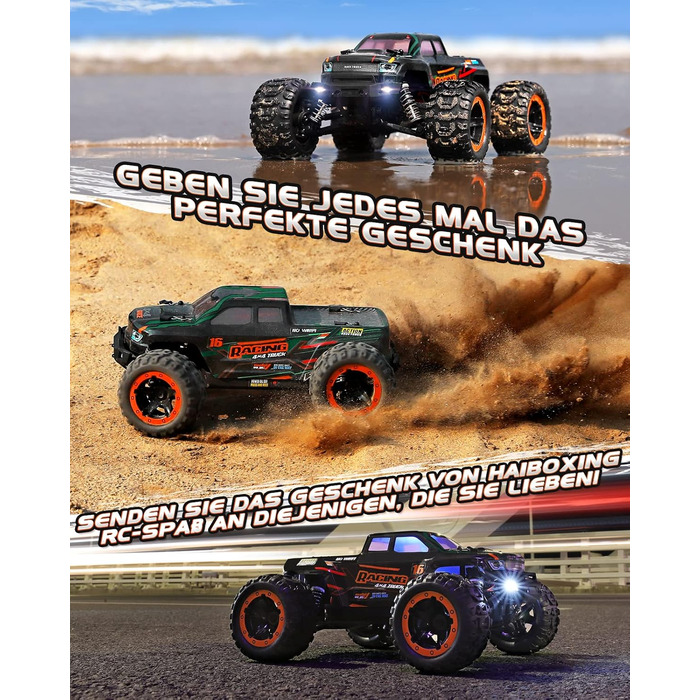 Дистанційно керований автомобіль 116 RC Monster Truck, водонепроникний RTR All Terrain RC Car 36 км/год, дистанційно керована іграшка для дітей та дорослих