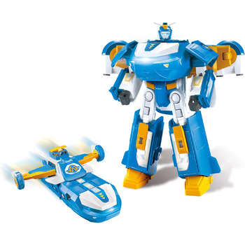 Робот-трансформер Super Wings 3-в-1 Світовий літак-трансформер зі світловими та звуковими ефектами, з реактивним літаком-трансформером 2'', іграшка-трансформер для хлопчиків та дівчаток віком від 3 років і старше