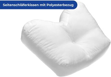Подушка Maximex Comfort Side Sleeper, подушка для підтримки шиї, приємна якість, наповнювач з високою щільністю, можна прати, біла, бавовна, поліестер, 52 x 40 x 16,5 см