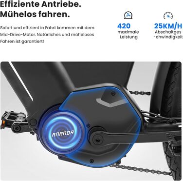 Електровелосипед Touroll MA1 26 дюймів для дорослих, міський електричний велосипед з двигуном 250 Вт 75 Нм із середнім приводом та акумулятором 36 В 468 Втгод, запас ходу 110 км, гідравлічні дискові гальма, електровелосипеди для чоловіків та жінок