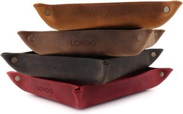 Піднос Londo з натуральної шкіри - шкіряний органайзер, практична коробка для зберігання - для гаманців, годинників, ключів, монет, мобільних телефонів та канцелярського приладдя, норка