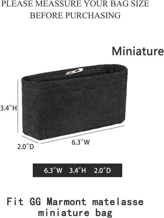Організатор для гаманця Chispee, повстяна сумка, органайзер, підходить для GG Marmont Matelasse, сумка через плече, зберігання та