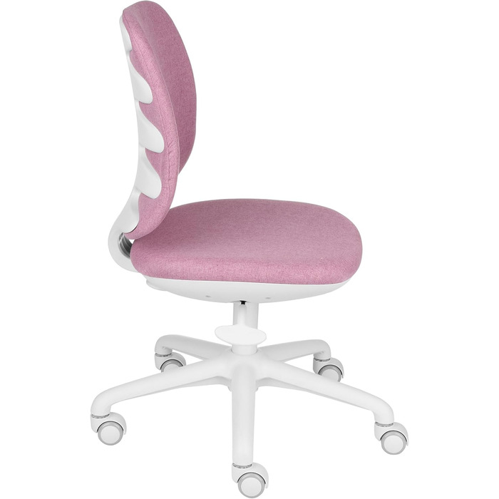 Обертовий стілець для дітей та підлітків, Active White, з регульованою глибиною спинки, ергономічними пазами на спинці, максимальне навантаження до 150 кг, сприяє правильній поставі. (Білий/Рожевий)