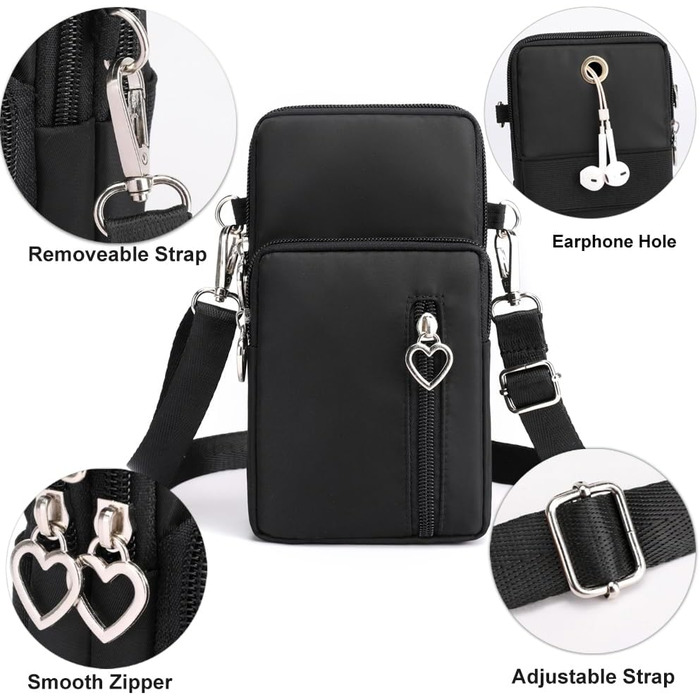 Жіноча сумка через плече DuoLmi невелика, жіноча сумка через плече, нейлонова міні-сумка для мобільного телефону невелика сумка че