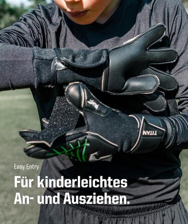 Воротарські рукавички T1TAN Beast Junior для дітей, розмір 4-6, вік 5-11 років, 3 мм Gorilla Grip, хлопчачі воротарські рукавички, високі, велика поверхня для лову, дихаючі, розмір 5 (8-9 років), Fluo Beast Junior 3.0