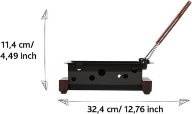 Міні раклет для двох Чайні свічки - Функціональний дизайн Темне дерево зі шпателем Прокат ласощів з плавленим сиром або овочами гриль Букове дерево, 2 Persons Vienna -
