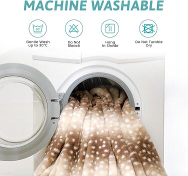 Ковдра зі штучного хутра з принтом оленя, м&39яка водонепроникна ковдра для домашніх тварин для дивана, ліжка та дивана, надійно захищає від сечі для великих собак та котів, двостороння, можна прати, 127x150 см, коричневий принт оленя 127x150 см