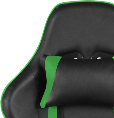Геймерське крісло з підставкою для ніг, обертове, зелений ПВХ, для дорослих, крісло для ПК, ігрове