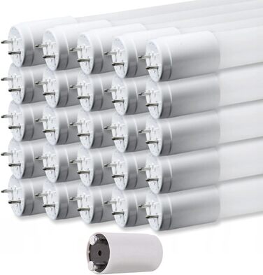 Упаковок світлодіодна люмінесцентна лампа 120см GLASS T8 G13 18W неонова трубка трубка трубка лампи трубка (нейтральний білий), 25