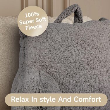 Подушка для читання, спинна подушка для ліжка та дивана з підлокітниками, поперекова опорна подушка з піни з ефектом пам&39яті з підлокітником, ідеально підходить для читання, перегляду телевізора, відпочинку або як опора для спини (сіра)