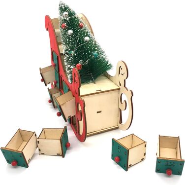 Різдвяні сани ялинка дерев"яний адвент-календар Guaber