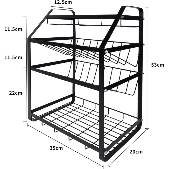 Постійна полиця для спецій, 4 яруси, металева полиця для спецій, не потребує свердління, підставка для спецій, тримач для спецій, органайзер для банок для спецій з 8 гачками, кухонна полиця для зберігання спецій - тип A