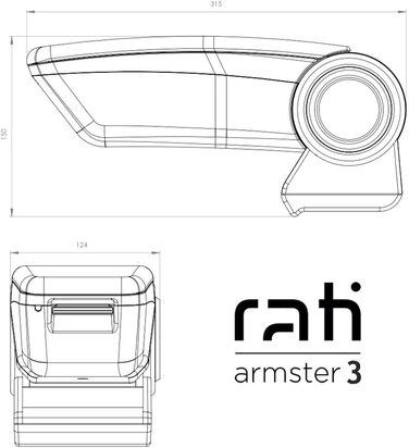 Автомобільний центральний підлокітник з адаптером, Armster 3, підходить для Renault Zoe, 2017-2019