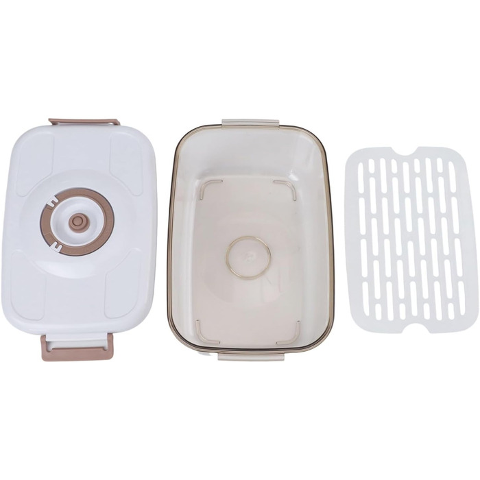 Герметична контейнер-вакууматор з кришкою, що не протікає, сумісний з вакуумним насосом для тривалого зберігання свіжості, великий об'єм (2,1 л)