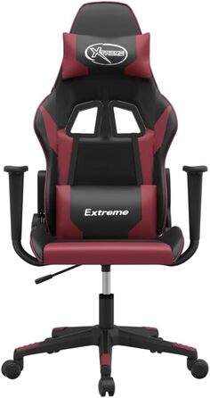 Ігрове крісло, чорно-бордова штучна шкіра, офісне крісло, ігрове крісло, обертове крісло, письмове крісло - 3143694