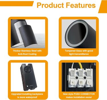 Вуличний настінний світильник Kerry, водонепроникний IP65, чорні алюмінієві настінні світильники з підйомом/опусканням, настінний світильник GU10 для саду, патіо, входу, лампочка не входить до комплекту - дві штуки, чорний