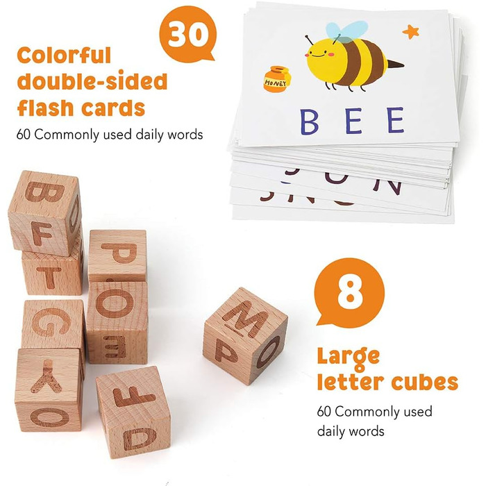 Ігри на орфографію Coogam, іграшки на відповідність літер і слів, картки, алфавіти, азбука, освітня головоломка Монтессорі, подару