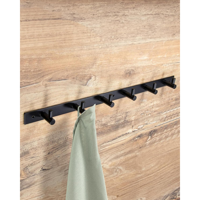 Гачки для одягу чорні матові 6 гачків вішалка для одягу передпокій, кухня та ванна кімната I настінна вішалка MOON I вішалка для о