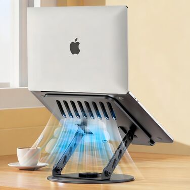 Підставка для ноутбука з регульованою висотою та поворотною базою на 360, компактна підставка-тримач для ноутбуків, сумісна з MacBook Air, Pro та ноутбуками 10-17,3 дюймів