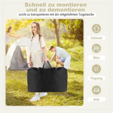 В 1 Складана приліжкова колиска-люлька, Портативне дитяче ліжечко з 7 регульованими висотами, матрацом, сумкою для перенесення та ременями, Регульоване дорожнє ліжечко для новонароджених до 6 місяців (сіре) 97 x 56 x 86,5 см Сірий, 2