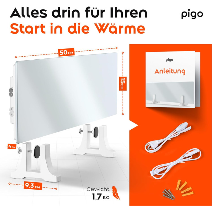 Інфрачервоний обігрівач для видалення цвілі - для ванної кімнати, стін та підлоги 70 Вт Інфрачервоний обігрівач проти цвілі Електричний настінний обігрівач Модульна розширювана нагрівальна панель проти цвілі з гнучким настінним кріпленням PIGO