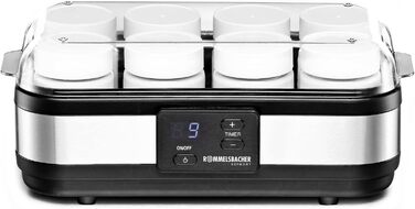 Йогуртниця ROMMELSBACHER JG 40 - до 1200 г йогурту, РК-дисплей, 18-годинний таймер, автоматичне вимкнення, електронний контроль те