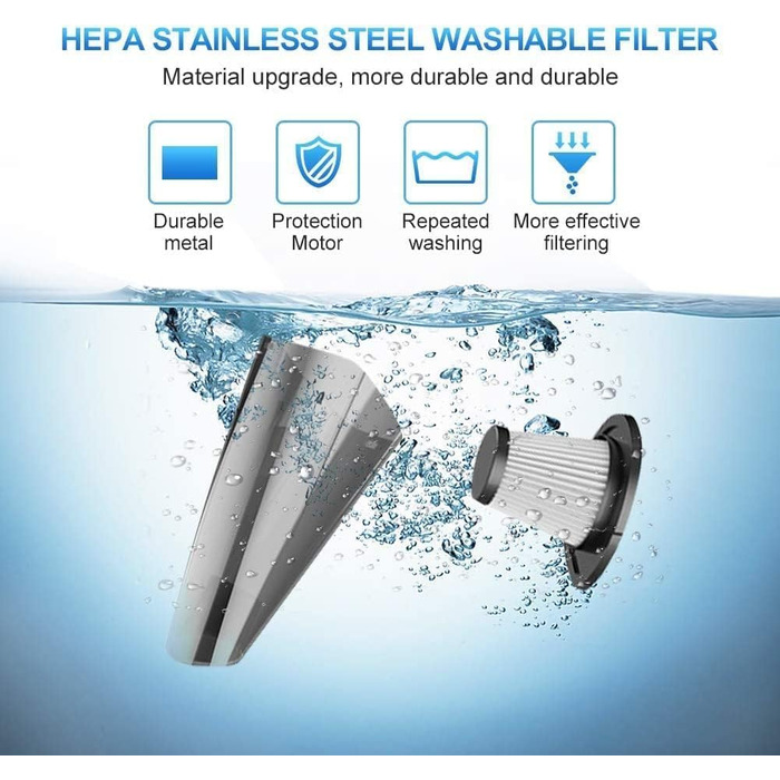 Ручний пилосос Акумуляторний ручний пилосос Акумулятор 8500Pa Міні портативний акумуляторний автомобільний пилосос зі світлодіодни