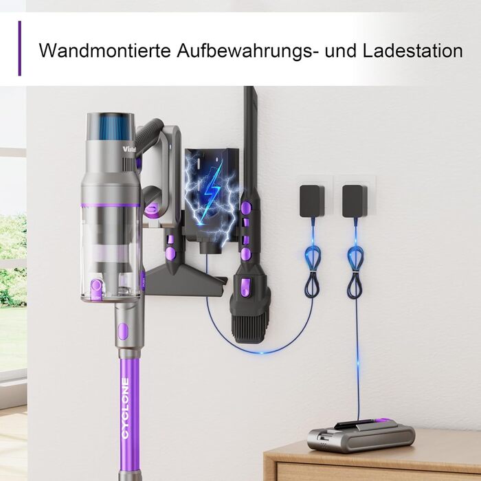 Акумуляторний пилосос Vistefly V15s Max Акумуляторний пилосос 45000 Па, 580 Вт з сенсорним екраном 8 в 1 Автоматичне виявлення пил