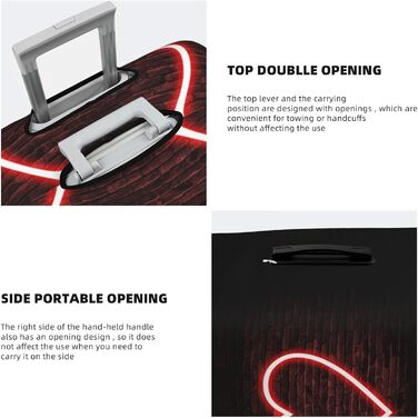 Чохол для валізи Червоне серце BAFAFA, захисний еластичний чохол від подряпин та пилу, чорний, розмір 85