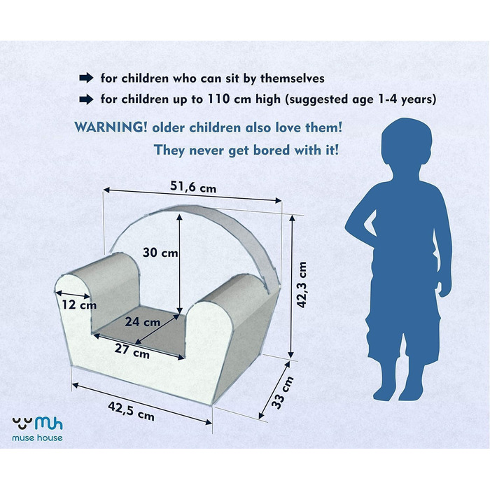 Дитяче крісло, одномісне міні-крісло-сидіння для дітей, невеликі будівельні меблі для малюків у дитячій кімнаті