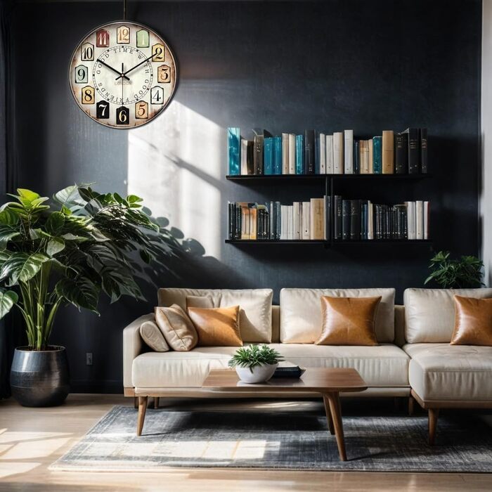 Вінтажний декоративний настінний годинник з великими арабськими цифрами, вінтажний класичний настінний годинник, настінний годинни