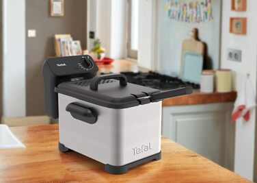 Фритюрниця Tefal FR5030 Family Pro Access 4.0 л 3000 Вт Напівпрофесійний з олією Знімний контейнер для масла Технологія зони охолодження легке очищення, хрустка картопля фрі Нержавіюча сталь/чорний