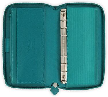 Органайзер Filofax 22536 Compact Saffiano Zip, аквамарин Одинарний