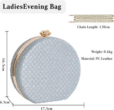 Сріблясте клатч-портмоне для вечірки елегантна сумочка з від'ємним ланцюжком, ідеальна для весілля, балу, танців та урочистих подій