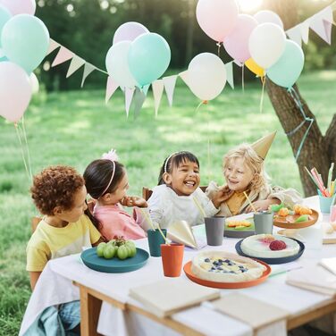 Набір посуду Anbte на 18 предметів, небиткий пластиковий посуд для 6 осіб. Ідеальний для кемпінгу, пікніків та саду. Легкий, багаторазовий посуд у 6 кольорах.