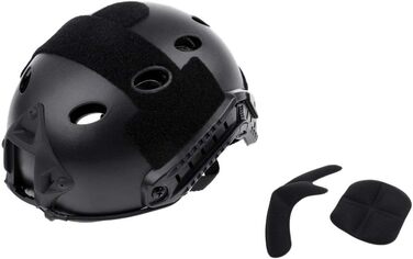 Легкий тактичний шолом швидкого захисту з висувним козирком для страйкболу, пейнтболу, чорний